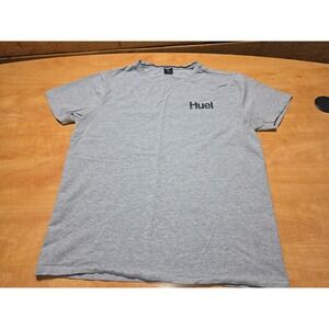 Huel Mens Logo Graphic T-Shirt Heather Gray Short Sleeve Crewneck XXL